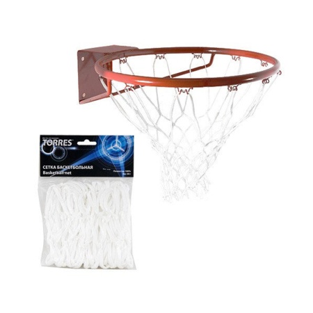 Купить Сетка баскетбольная Torres, нить 4 мм, белая в Шебекине 